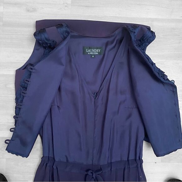 LAUNDRY By Shelli Segal Vintage Embroidered Jumpsuit Size 4 - Picture 5 of 8